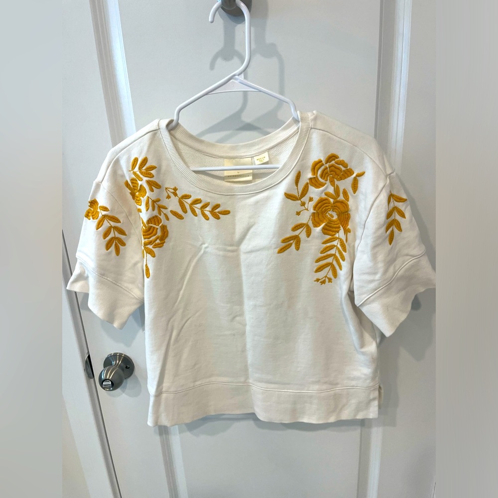 Maeve Semi-cropped Embroidered Sweatshirt